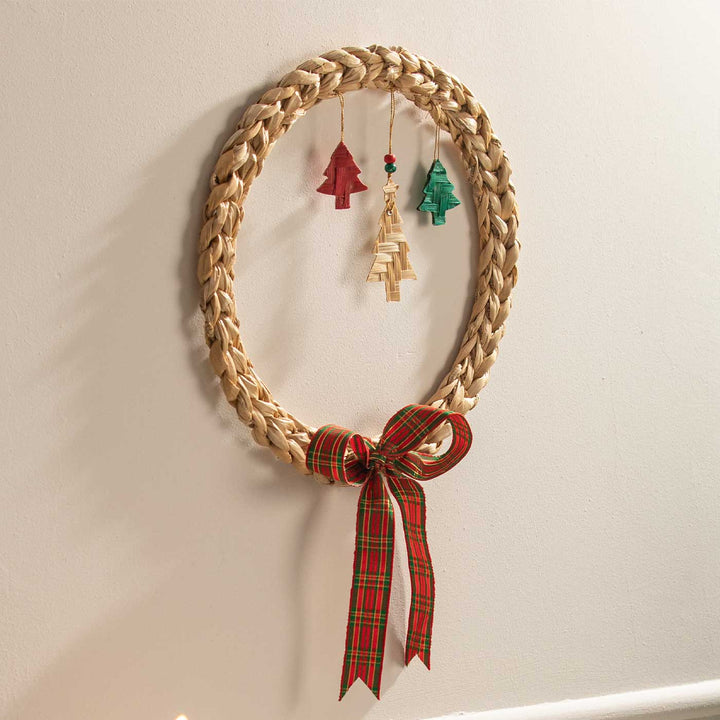 Handmade Banana Bark Tree Dangle Wreath
