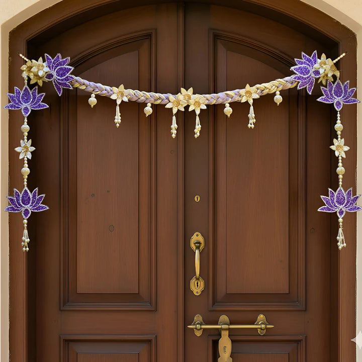 Handmade Decorative Beaded Lotus Radiance Toran