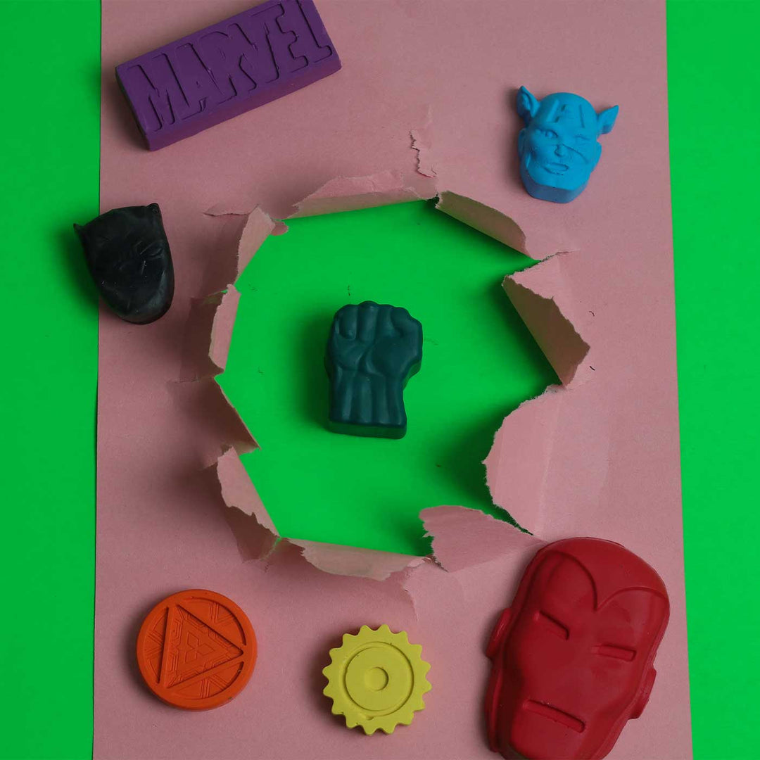 Handmade Non-Toxic Super Hero Crayons | Set Of 6