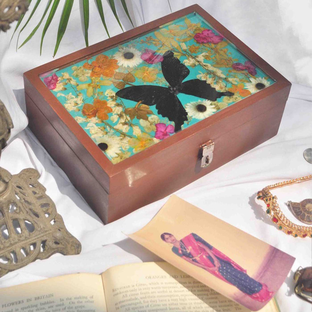Personalized Butterfly Theme Wooden Trinket Box