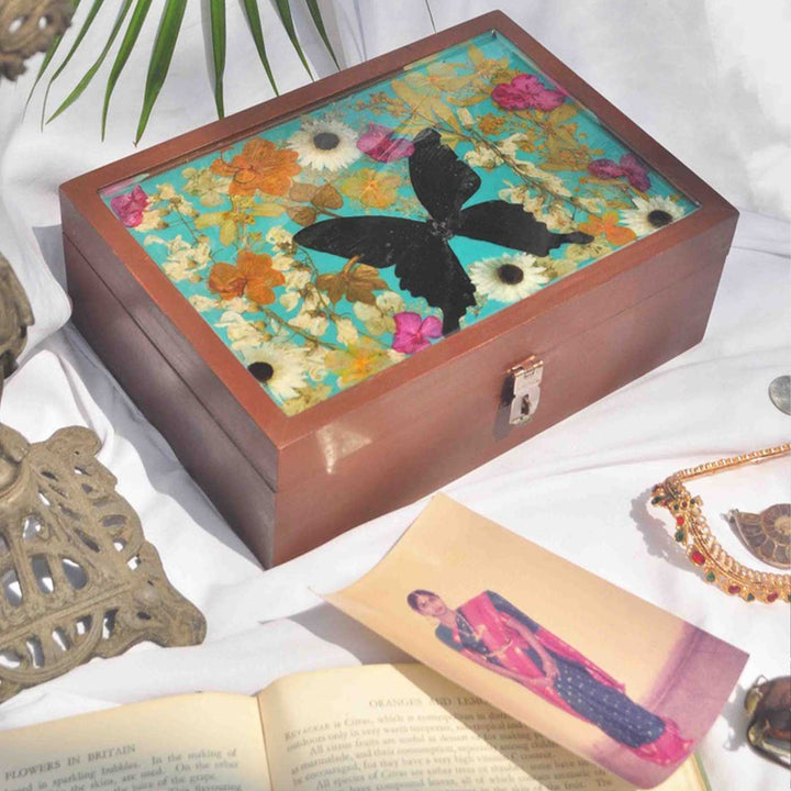 Personalized Butterfly Theme Wooden Trinket Box