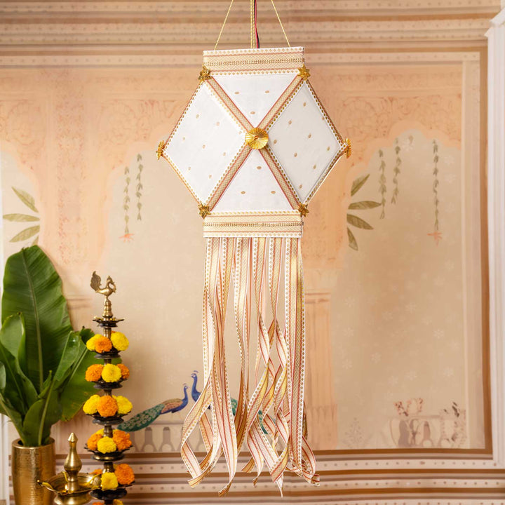 Handmade Decorative Nirmal Chanderi Premium Silk Fabric Akash Kandil/Lantern