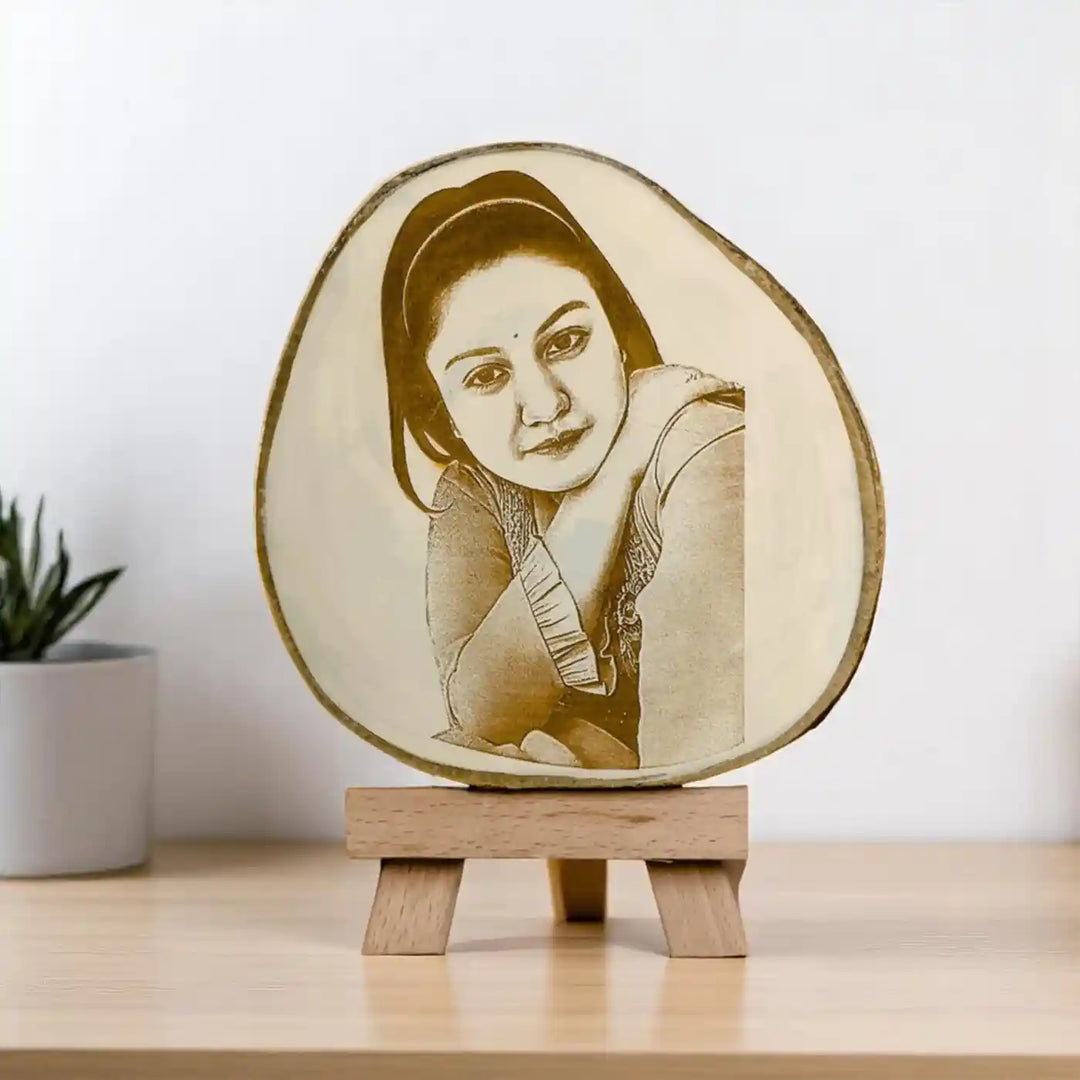 Photo Personalized Engraved Slice Wooden Decorative Plaque