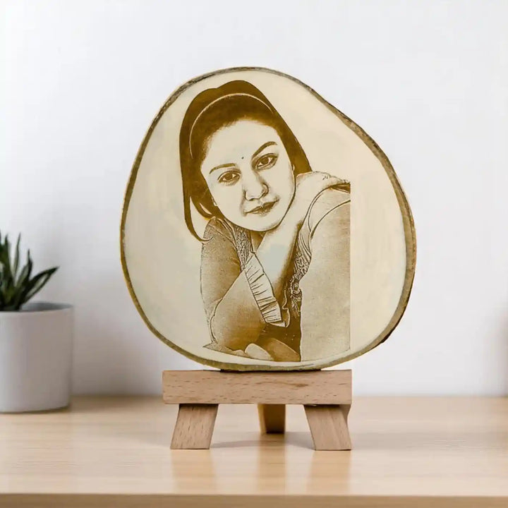 Photo Personalized Engraved Slice Wooden Decorative Plaque