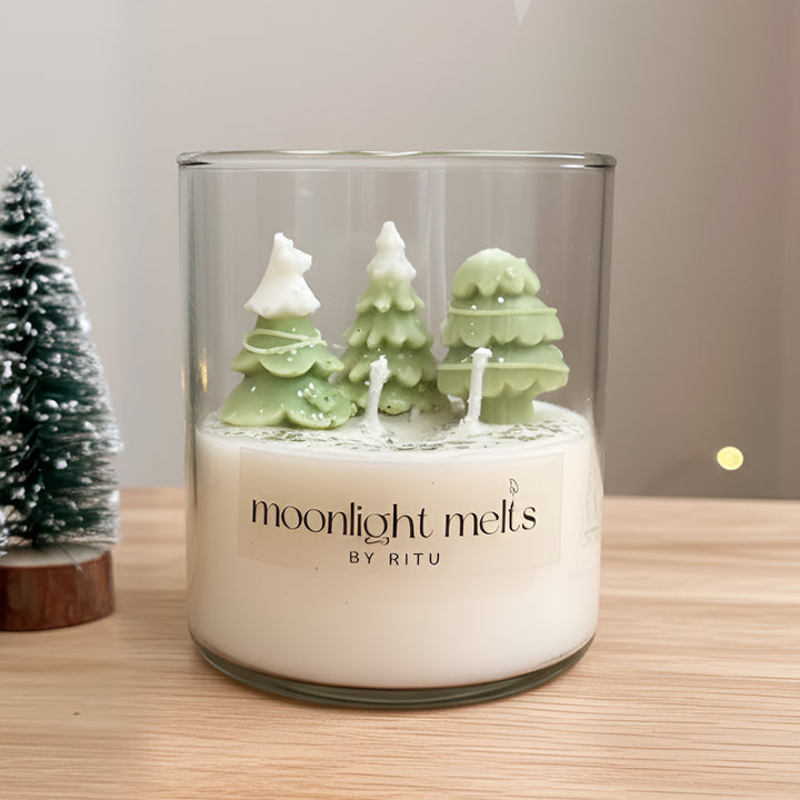 Handmade Winter Wonderland Theme Soy Wax Jar Candle