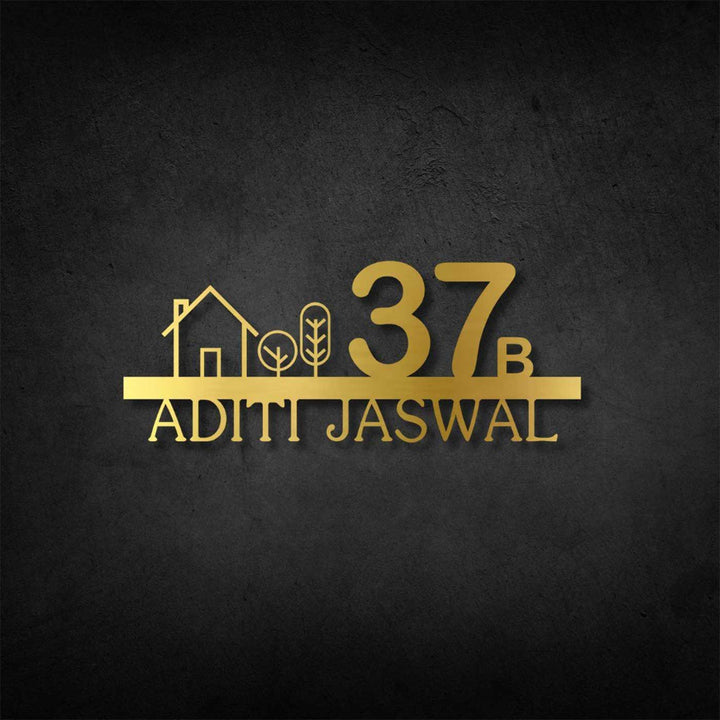 18 Inch | Personalized Minimalist Laser Cut Metal House Name Plate