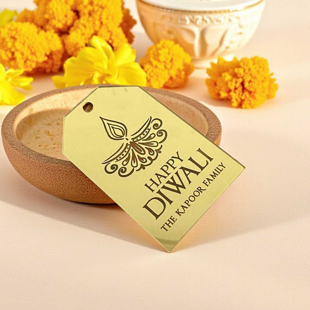 Personalized Engraved Acrylic Diwali Gift Tags | Set Of 10