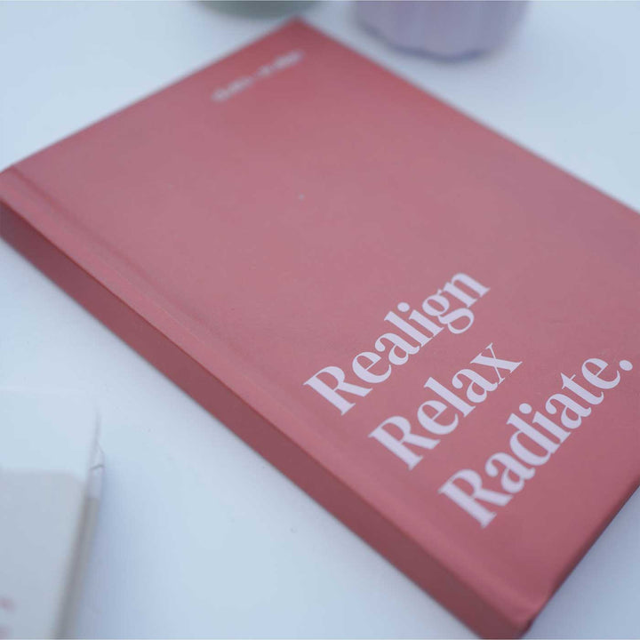 Undated Realign, Relax & Radiate Wellness Journal With Habit Tracker | 190 Pages
