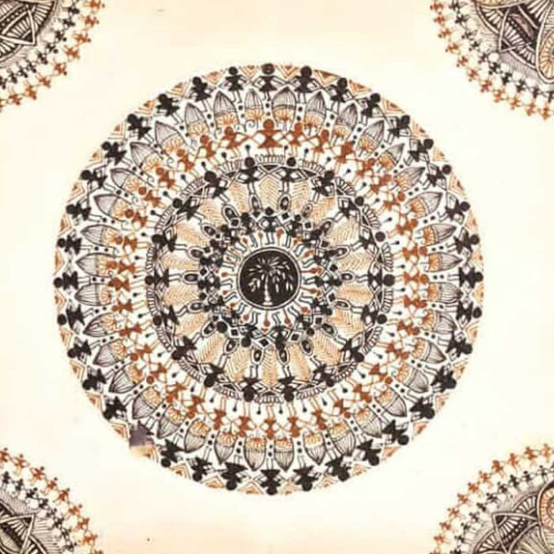 8 X 8 Inch | Handmade Paper Nritya Mandala Painting