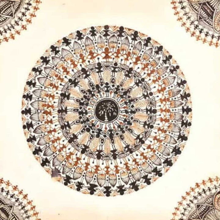 8 X 8 Inch | Handmade Paper Nritya Mandala Painting