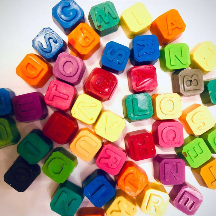 Handmade Non-Toxic Scrabble Crayons | Set Of 30