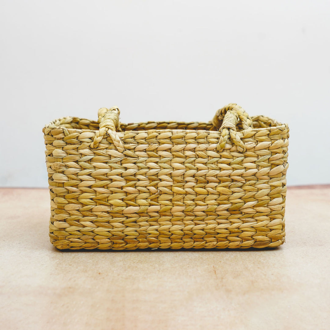 Handcrafted Kauna Grass Square Fruit Basket