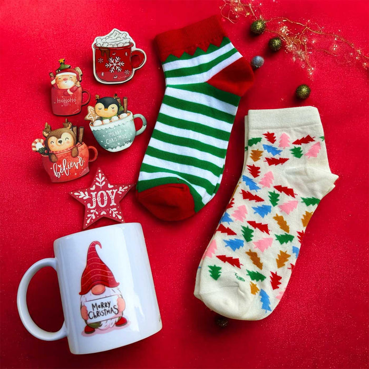 Xmas Vibes Only Magnets, Mug & Socks Hamper | Secret Santa Gift Ideas