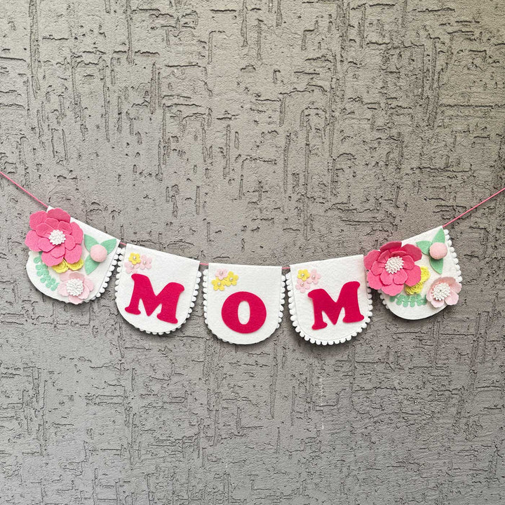 Personalized Handmade Floral Theme Felt Bunting