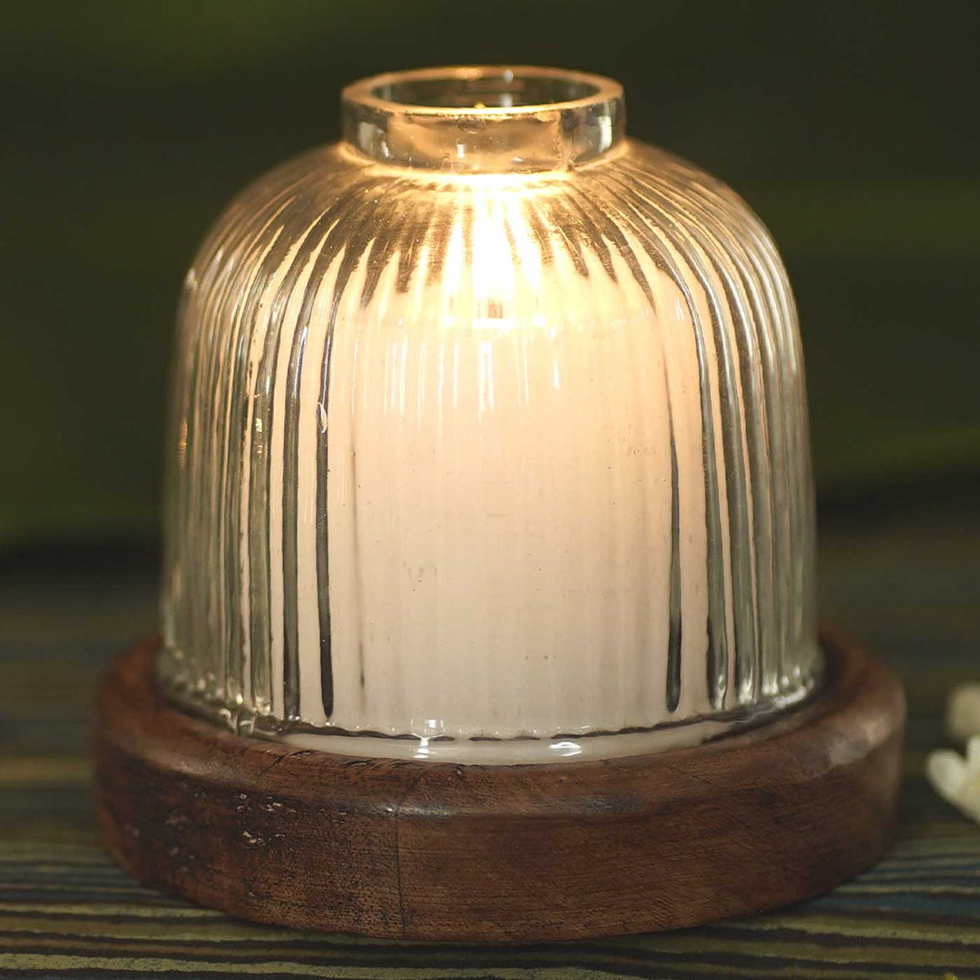 Handmade Stupa Glass Candle Holder