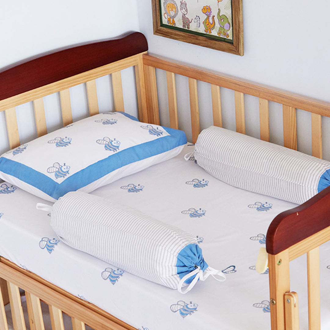 Honeybee Hand Block Printed Baby Bedding Cot Set