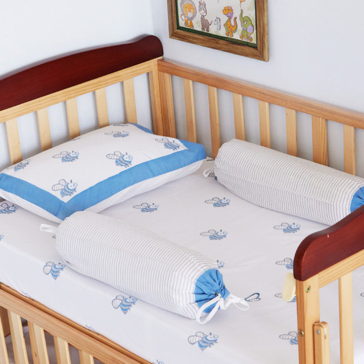Honeybee Hand Block Printed Baby Bedding Cot Set