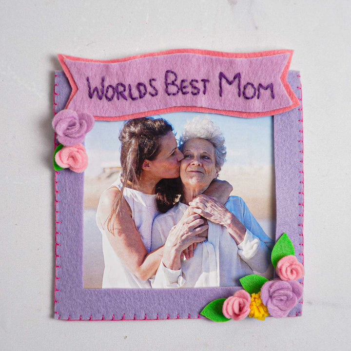 Photo Personalized Handmade Floral Theme Felt Fridge Magnet
