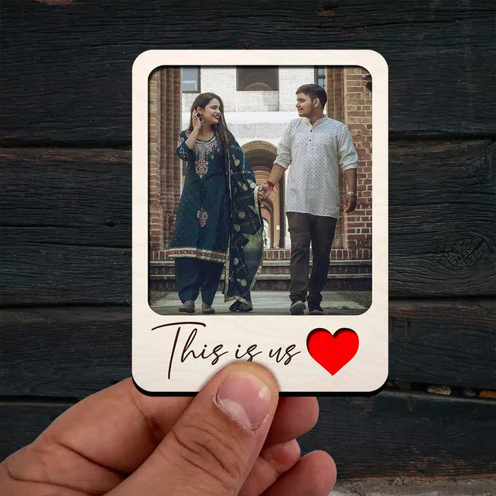 Photo Personalized Printed "This Is Us" Wooden Fridge Magnet