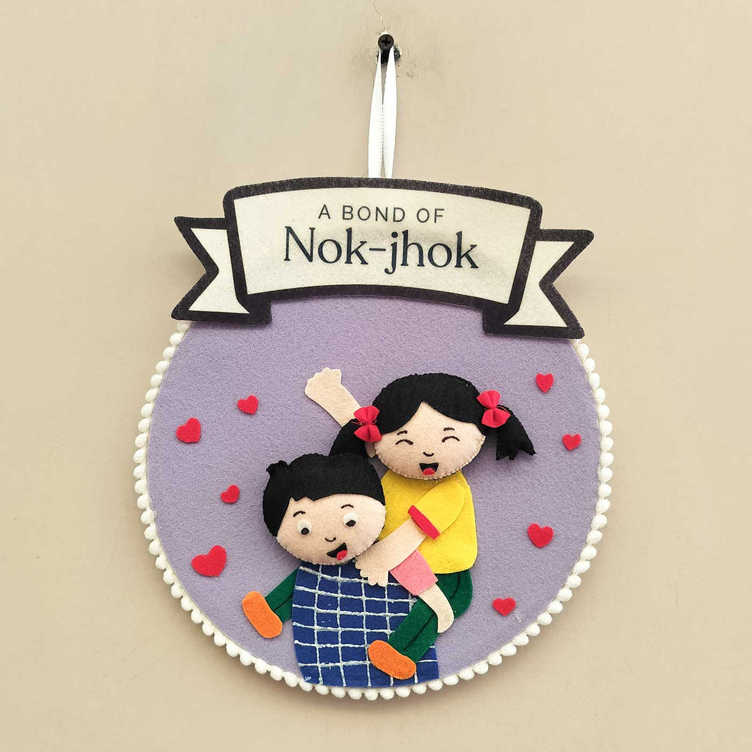 Handmade Love Nok Jhok Theme Felt Decorative Plaque