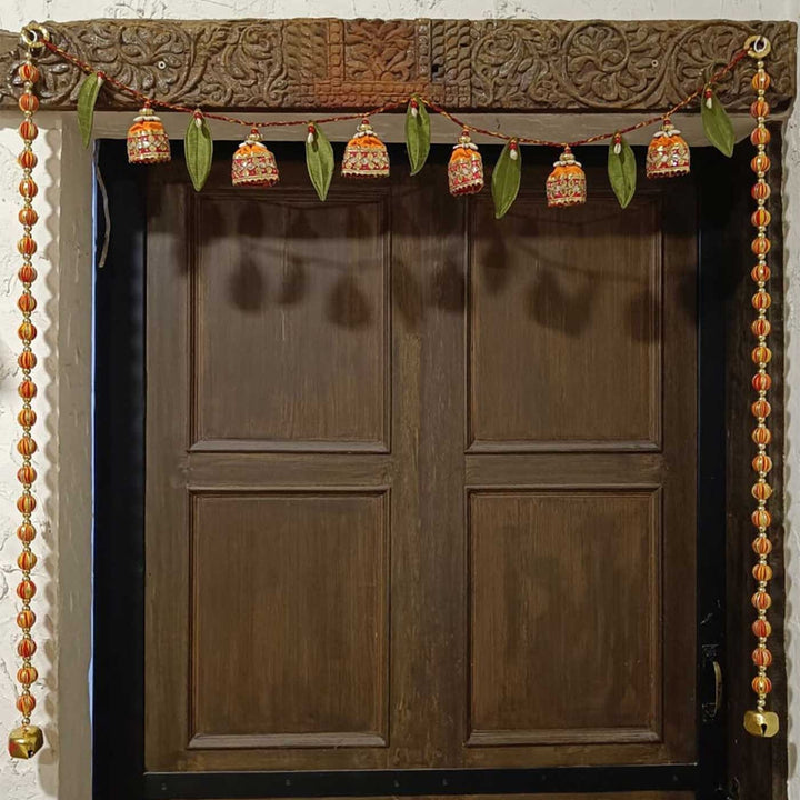 3 Pc | Handmade Ashok Patti Moli Banderwal Toran with Gota Jhumkas & Side Hangings