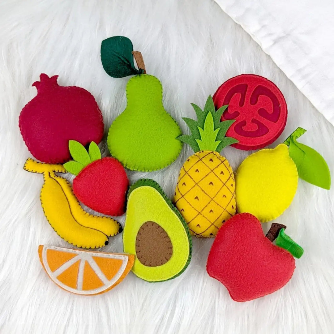 Handmade Realistic Fruit Felt Educational Toys | Set Of 10