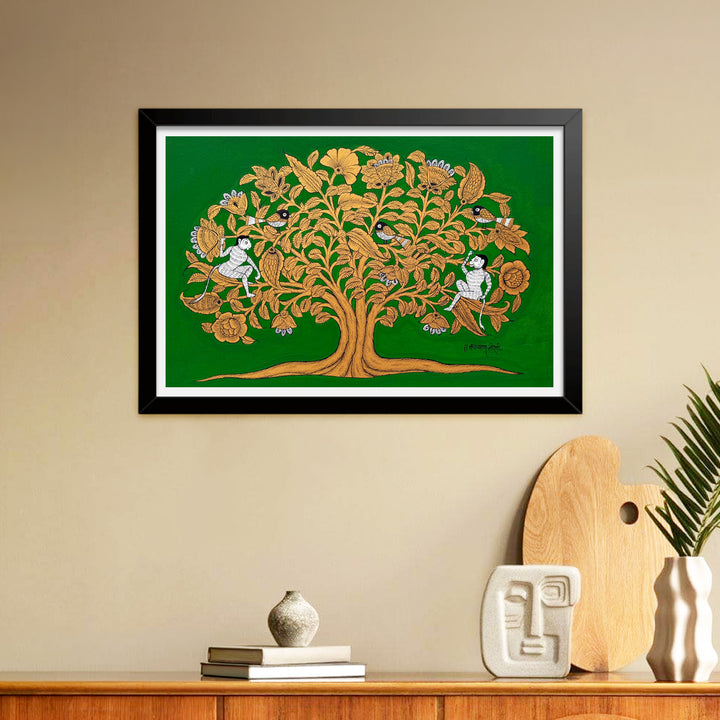 14.5 X 18.5 Inch | Tree Of Life Paper Phad Painting