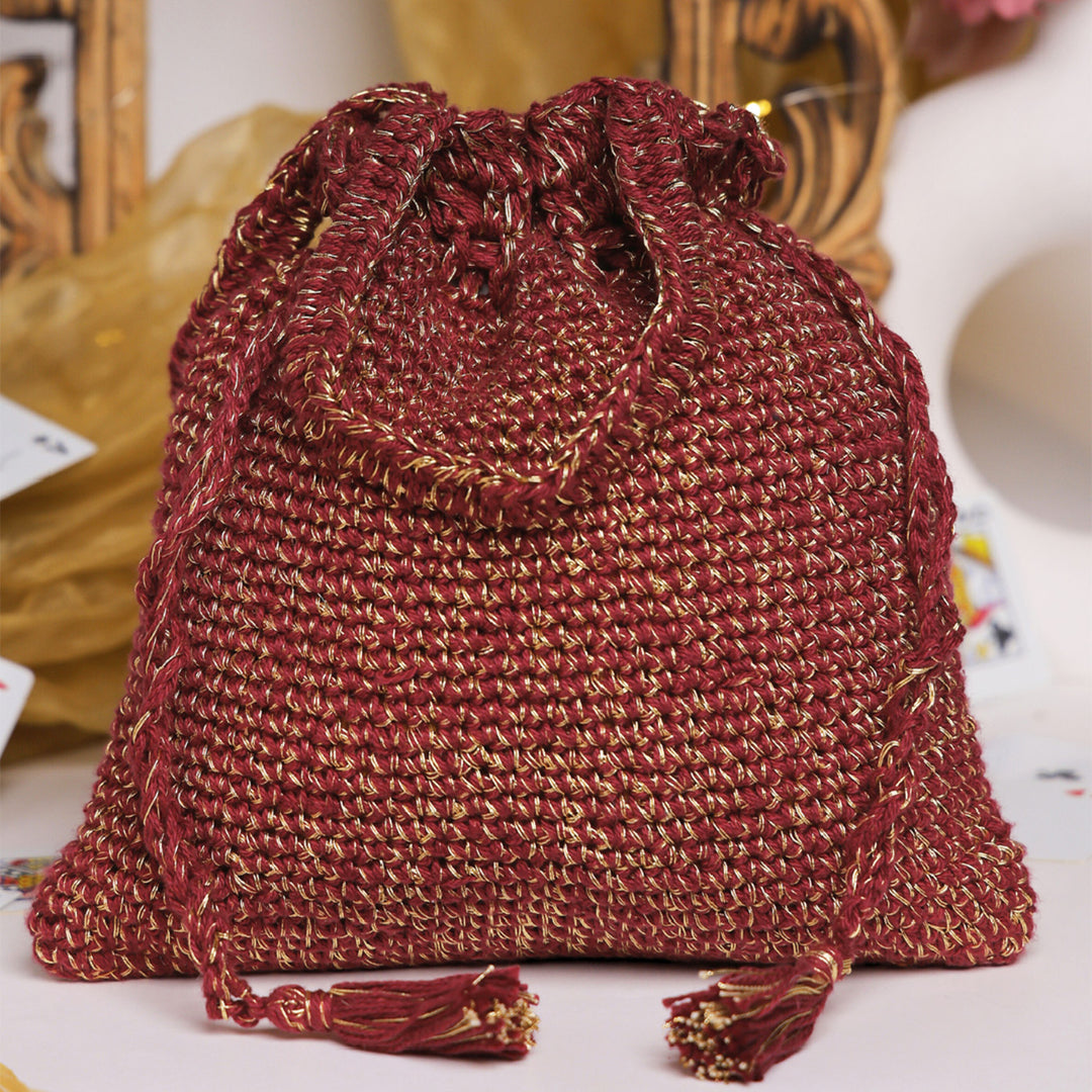 Handmade Crochet Royal Radiance Ghungroo Potli