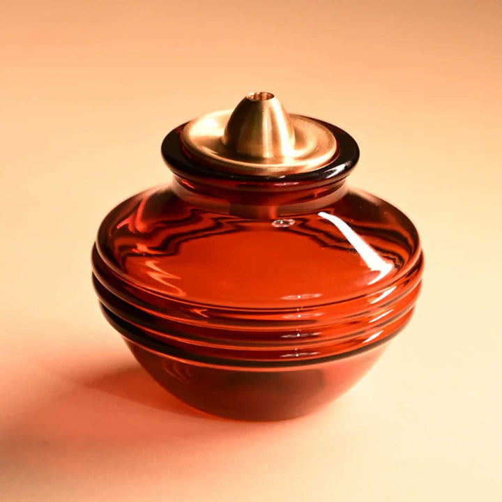 Medium Kalash Design Akhand Jyot Glass Akhand Jyot Diya / Oil Lamp