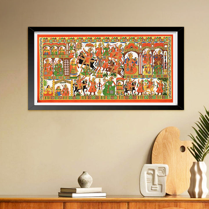 27 X 42 Inch | Story of Pabuji Paper Phad Painting