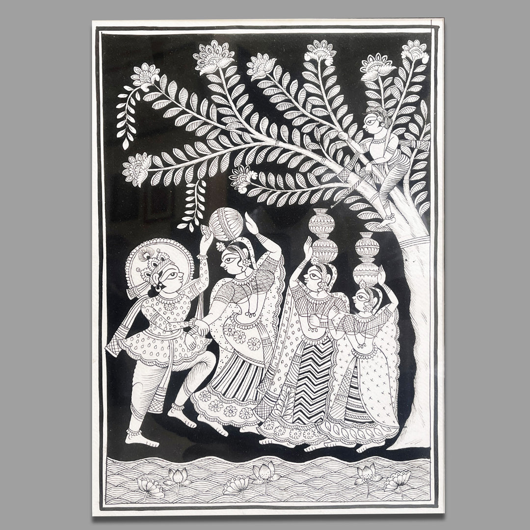 15 X 11 Inch | Krishna Leela Paper Phad Painting