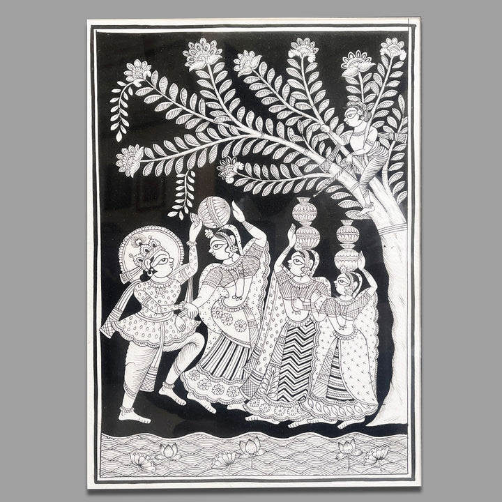 15 X 11 Inch | Krishna Leela Paper Phad Painting