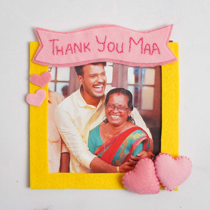 Photo Personalized Handmade Heart Theme Felt Fridge Magnet