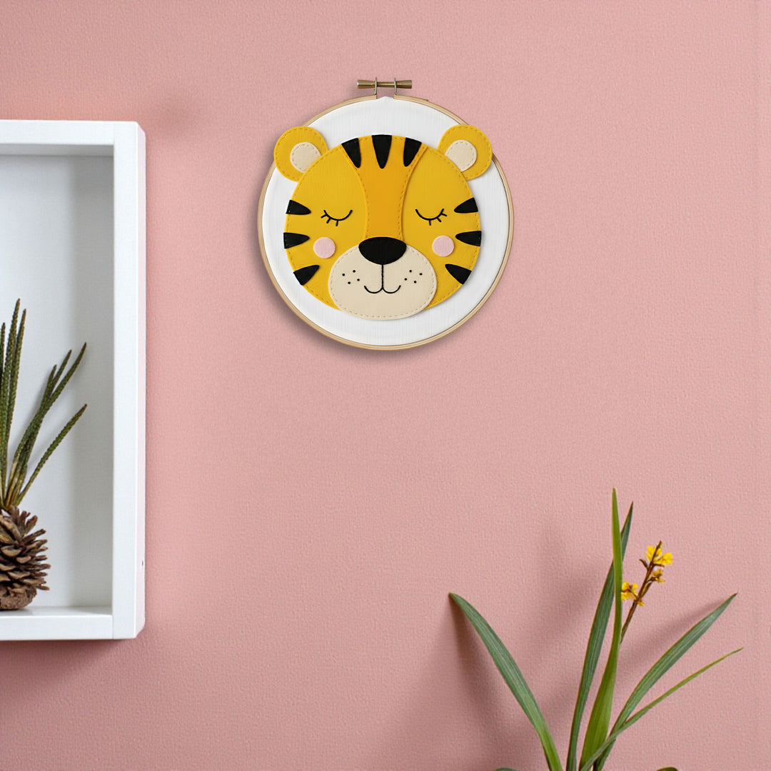 Handmade Tiger Theme Felt Wall Hoop