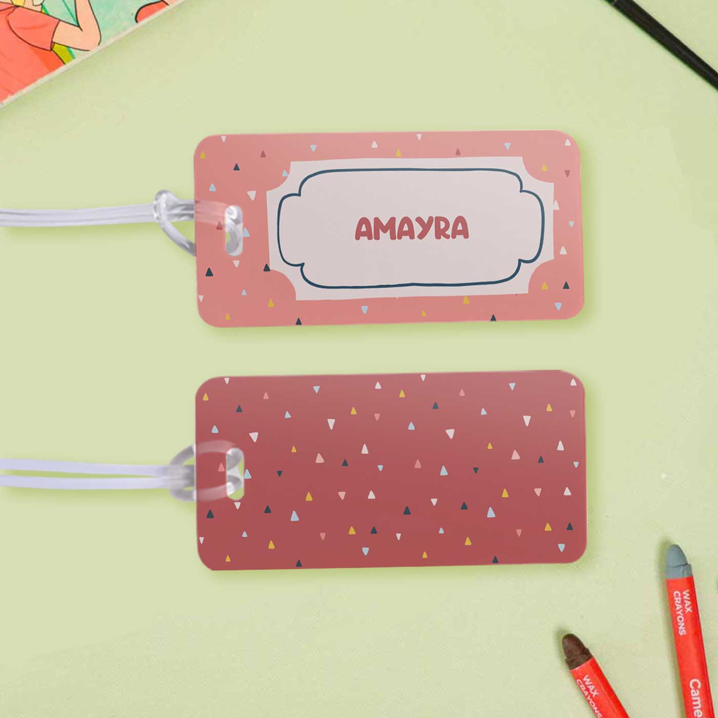 Buy Personalized Triangle Tango Theme Bag Tag Online On Zwende