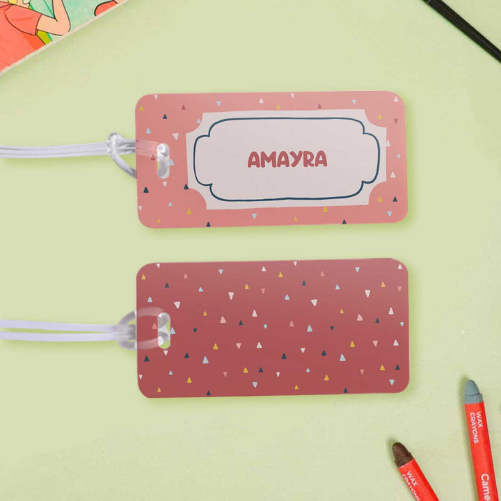 Personalized Triangle Tango Theme Bag Tag