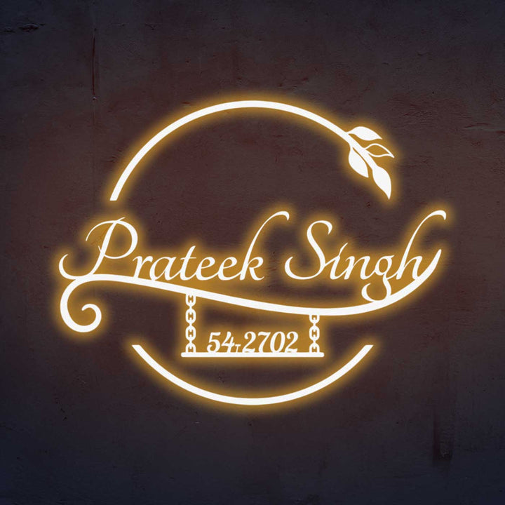 Personalized Laser Cut Elegant Design Steel Name Plate