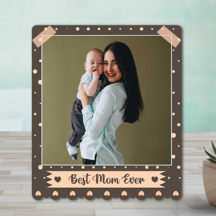 Photo Personalized "Best Mom Ever" Wooden Fridge Magnet