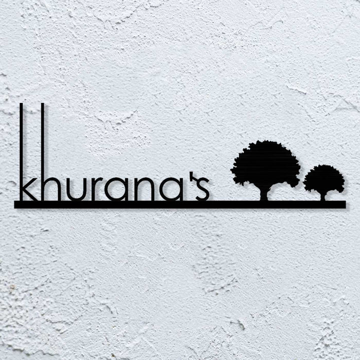 Personalized Laser Cut Tree Theme Steel Name Plate