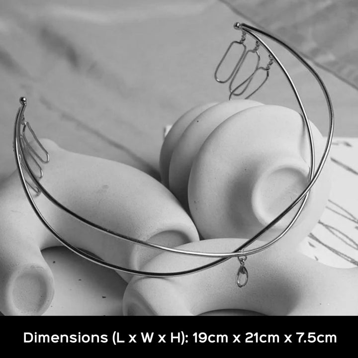 Handmade Classic Crown 18k Gold Plated Reverse Headband For Weddings