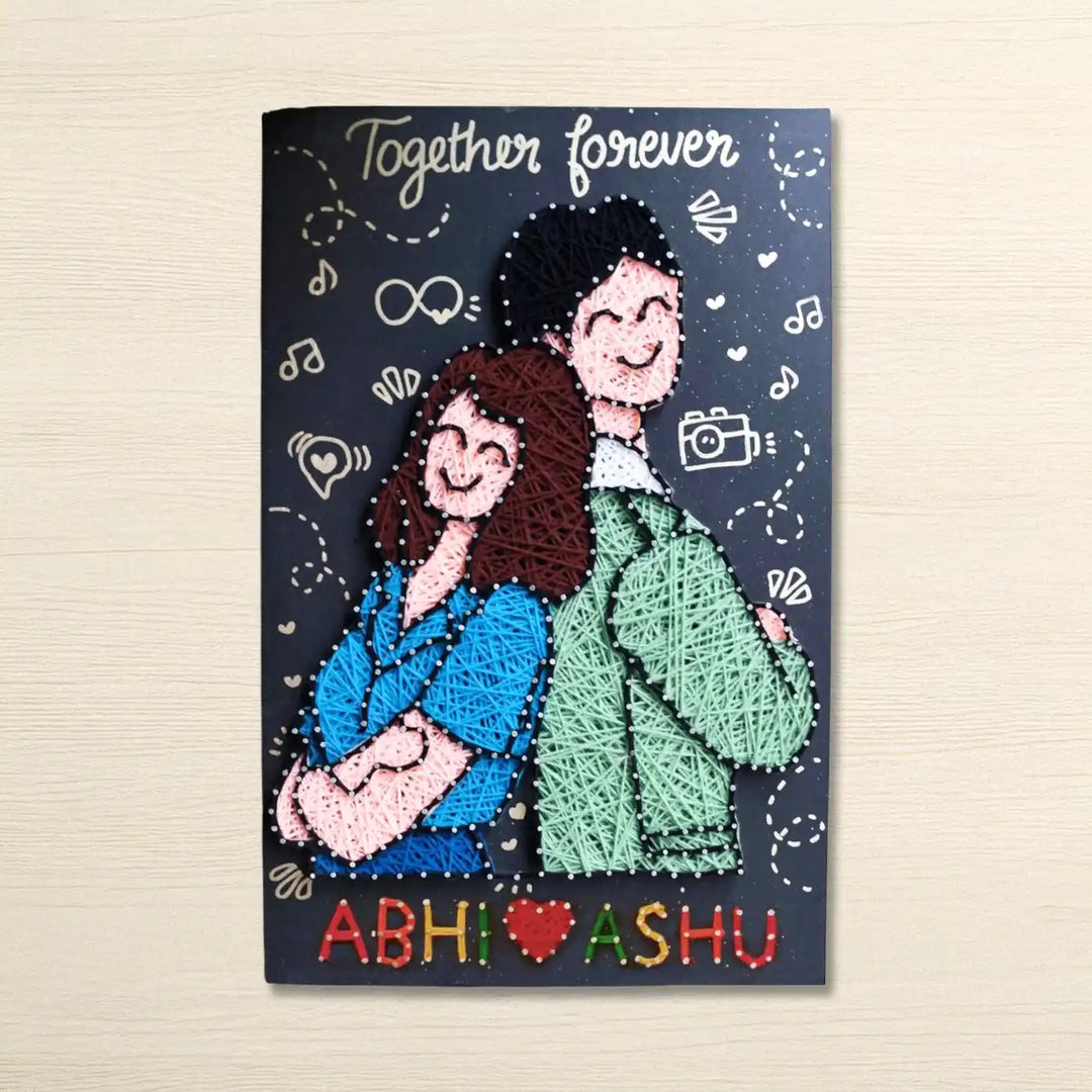 Personalized Handmade String Art Our Bond Illustration Mdf Wood Decorative Plaque For Siblings