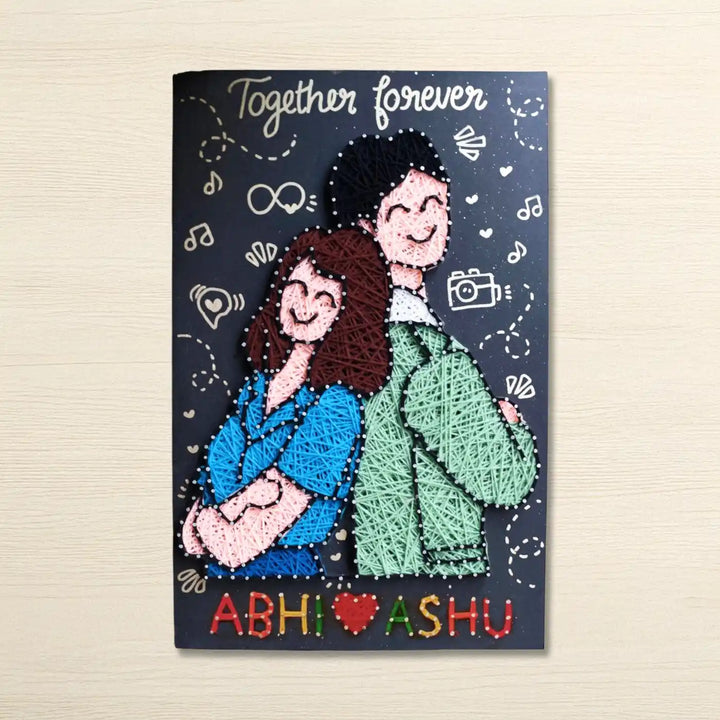 Personalized Handmade String Art Our Bond Illustration Mdf Wood Decorative Plaque For Siblings