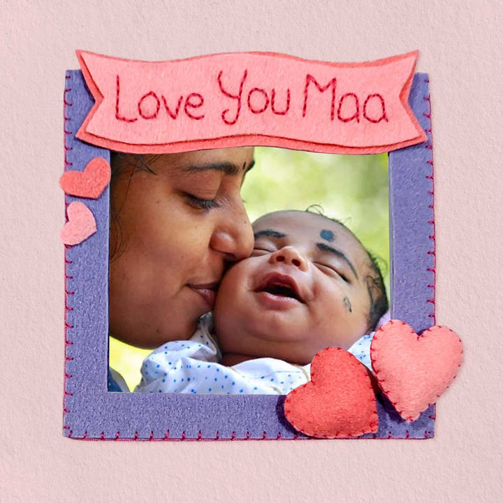 Photo Personalized Handmade Heart Theme Felt Fridge Magnet