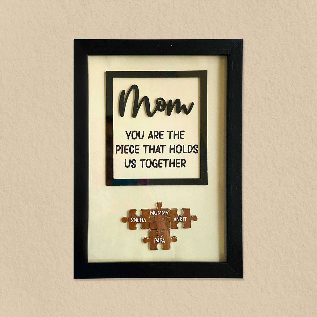 Personalized Handmade Puzzle Theme MDF Wood Decorative Plaque For Mothers