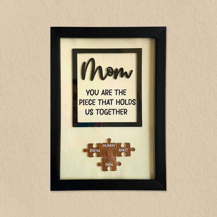 Personalized Handmade Puzzle Theme MDF Wood Decorative Plaque For Mothers