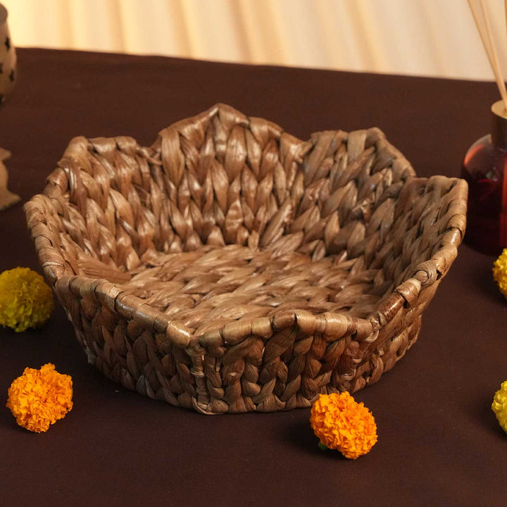 Handmade Water Hyacinth Lotus Tray
