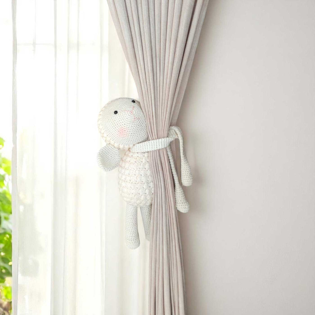 Handmade Crochet Sheep Curtain Tie for Newborns