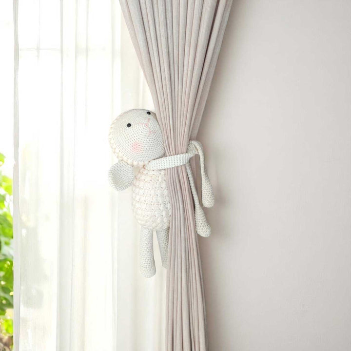 Handmade Crochet Sheep Curtain Tie for Newborns