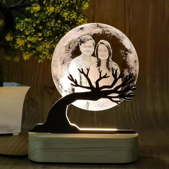 Photo Personalized Moon Design Acrylic Table Lamp