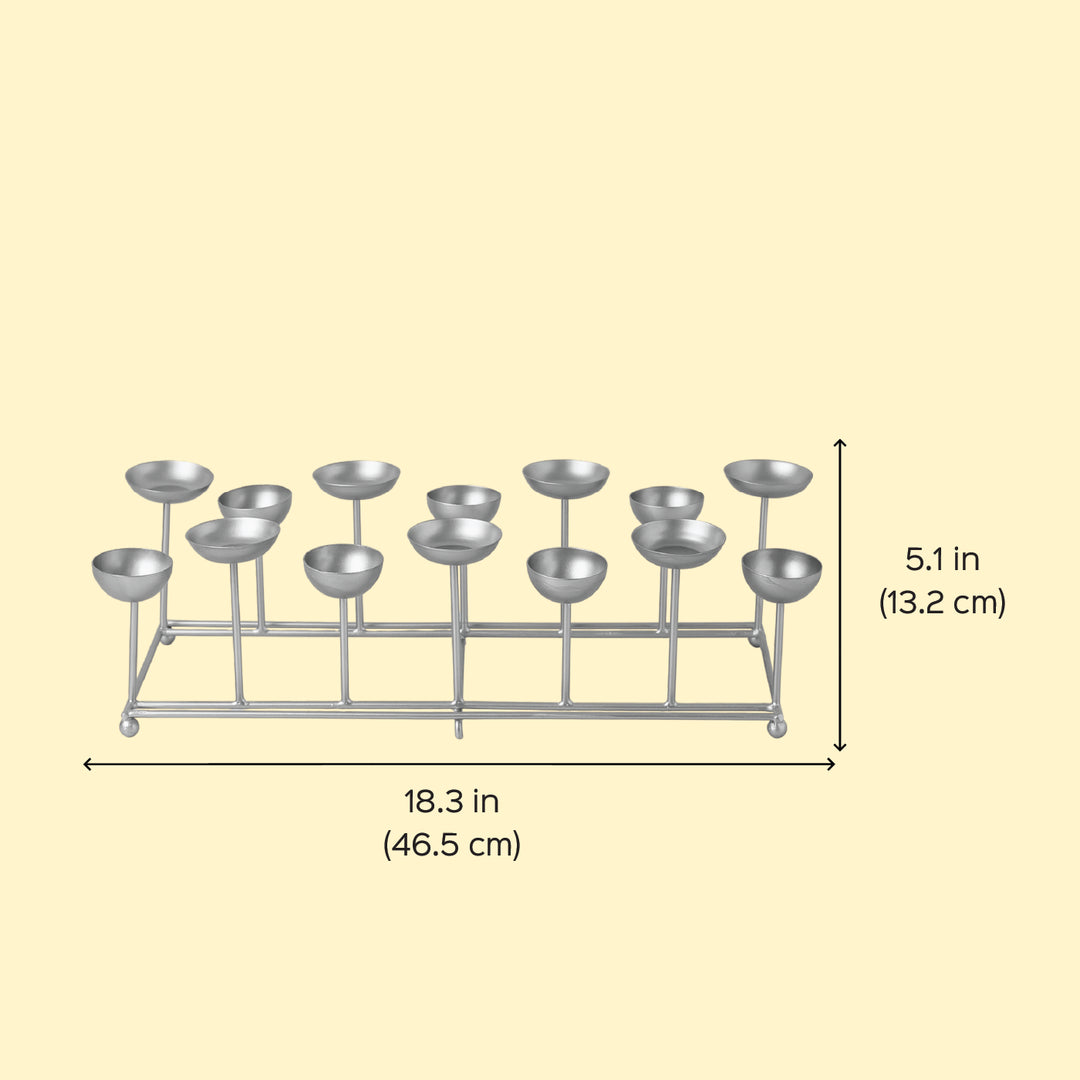 18 Inch | Decorative Small 2 Row Metal Tealight Holder